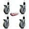 Service Caster 6'' Gray Poly Swivel 1-3/4'' Expanding Stem Caster Set with Brake, 4PK SCC-EX20S614-PPUB-PLB-134-4 - alternate 4
